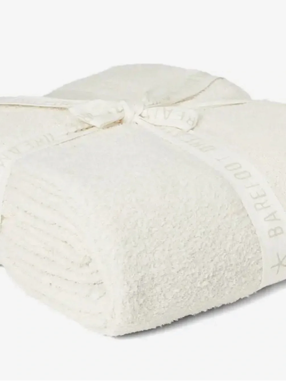 Barefoot Dreams Plush Cream throw blanket, brand new with tags